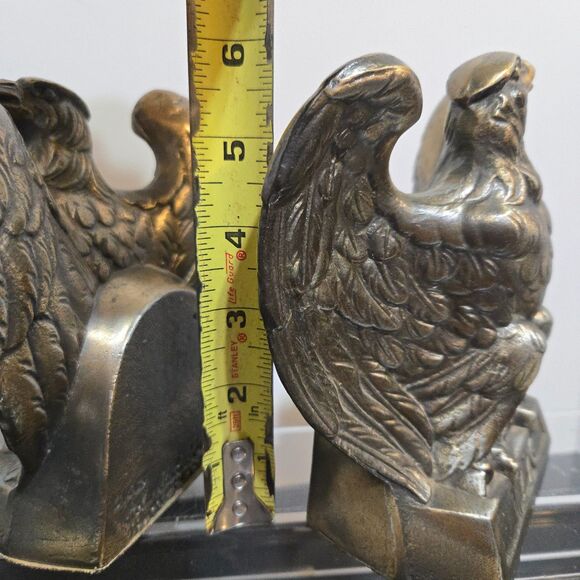 2 Vintage 1965 Colonial Hampton Virginia Cast Brass 1776 Eagle Bookends Set 6" - Picture 7 of 7